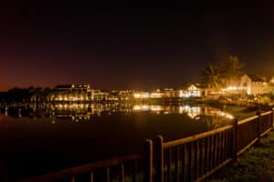 vue reflet lac nuit
