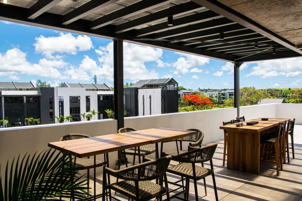 sunny rooftop terrace